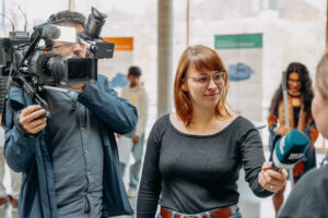SWR Aktuell Fernsehteam mit Reporterin D. Kölz (Foto Schöb)